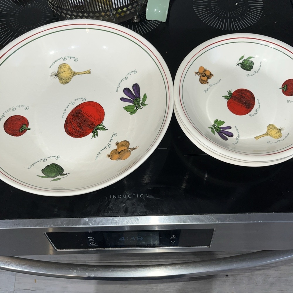 (3) Salad (1) Serving Bowl Set Certified International Ceramic Bowl Set Portugal